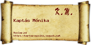 Kaptás Mónika névjegykártya